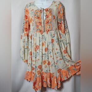 PATRONS OF PEACE Women's Floral Mini Dress. Size XS